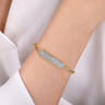 14K Yellow Gold Hollow Paperclip Chain Diamond Pave ID Bracelet - 1.05 ct
