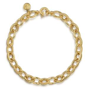 14K Yellow Gold Hollow Tube Bujukan Link Bracelet