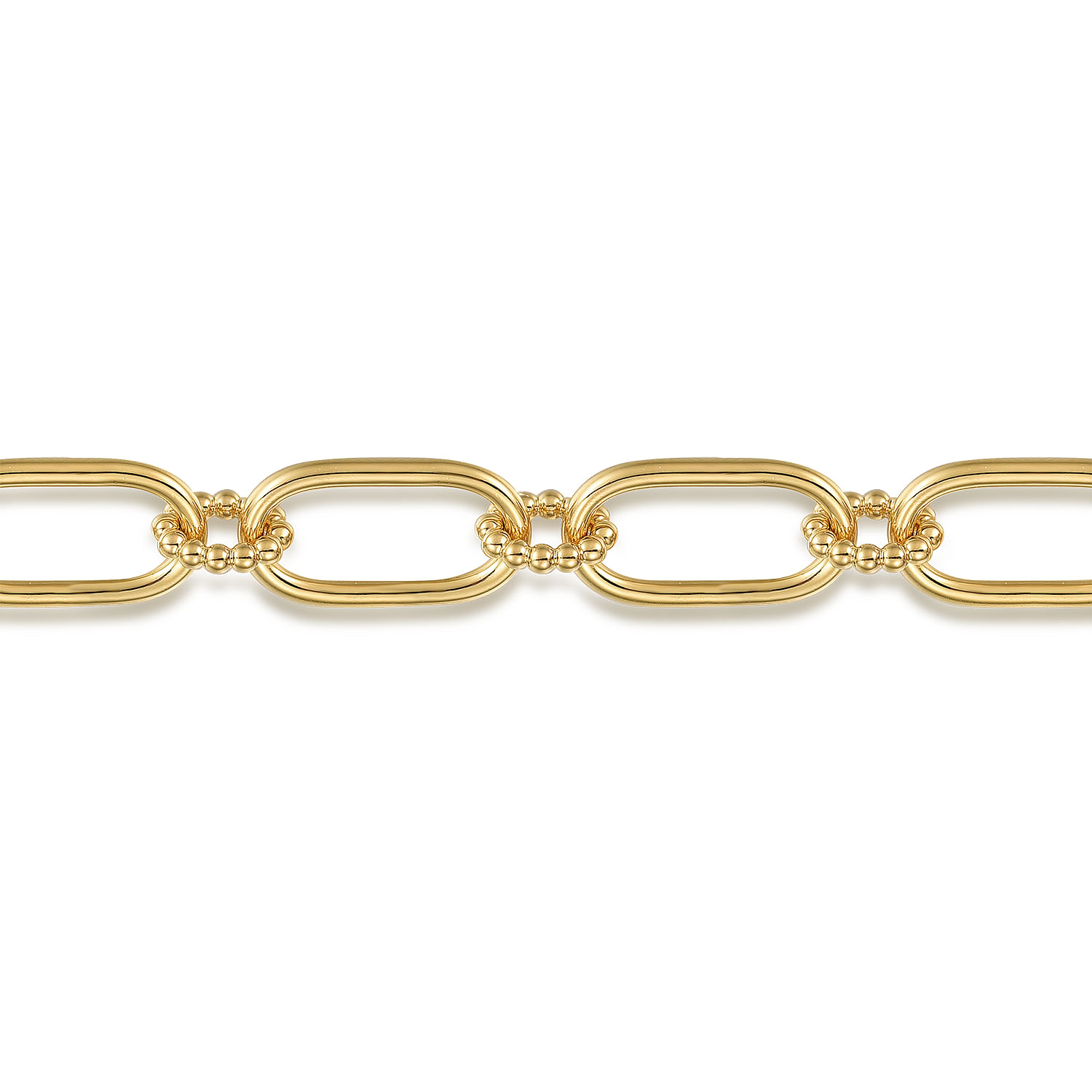 14K Yellow Gold Hollow Tube Link Bracelet