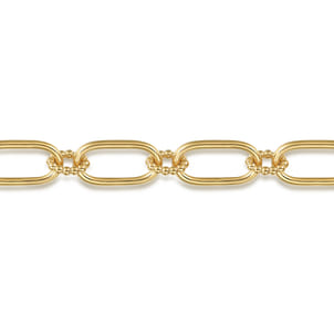 14K Yellow Gold Hollow Tube Link Bracelet