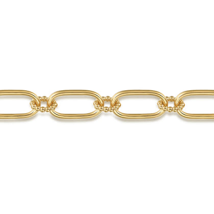 14K Yellow Gold Hollow Tube Link Bracelet