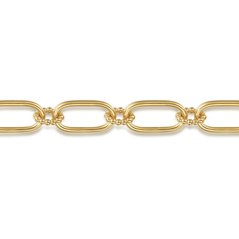14K Yellow Gold Hollow Tube Link Bracelet - Shot 2