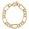 14K Yellow Gold Hollow Tube Link Bracelet