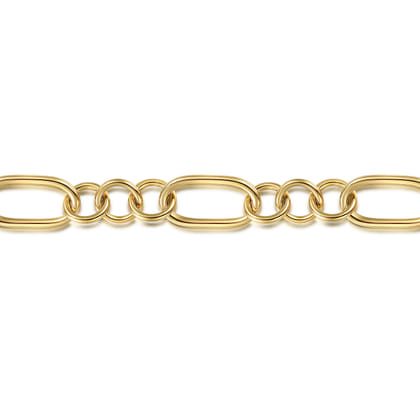 14K Yellow Gold Hollow Tube Link Bracelet