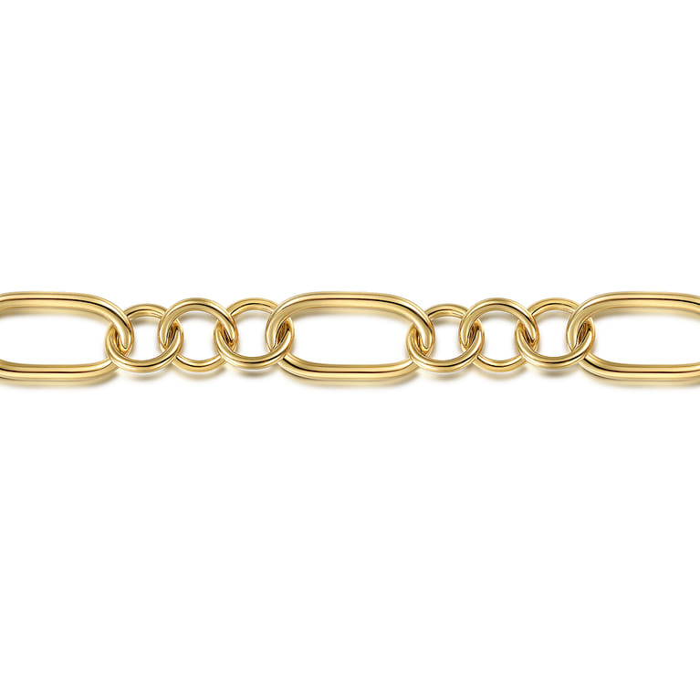 14K Yellow Gold Hollow Tube Link Bracelet - Shot 2