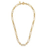 14K Yellow Gold Hollow Tube Link Chain Necklace