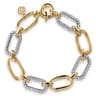 14K Yellow Gold Hollow Tube Link Diamond Bracelet - 2.4 ct