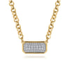 14K Yellow Gold Hollow Tube Link Diamond Necklace - 1.1 ct