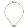 14K Yellow Gold Hollow Tube Link Diamond Necklace - 1.1 ct