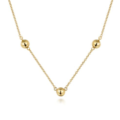 14K Yellow Gold Hollow Tube Link Necklace 