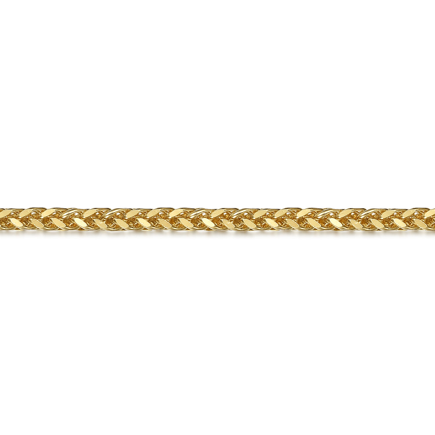 14K Yellow Gold Hollow Wheat Chain Bracelet - Shot 2