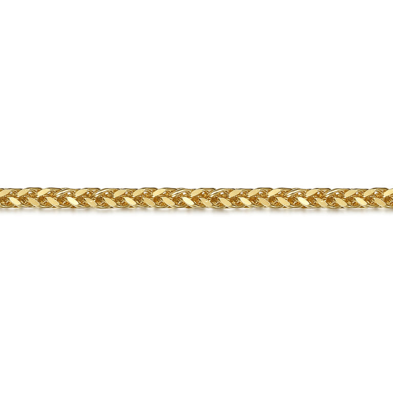 14K Yellow Gold Hollow Wheat Chain Bracelet - Shot 2