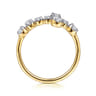 14K Yellow Gold Horizontal Diamond Cross Ladies Ring - 0.5 ct
