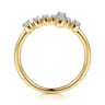 14K Yellow Gold Horizontal Diamond Cross Ladies Ring - 0.17 ct