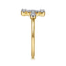 14K Yellow Gold Horizontal Diamond Cross Ladies Ring - 0.17 ct