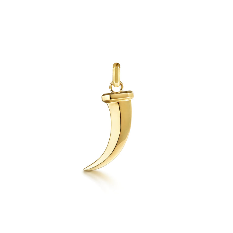 14K Yellow Gold Horn Pendant - Shot 1