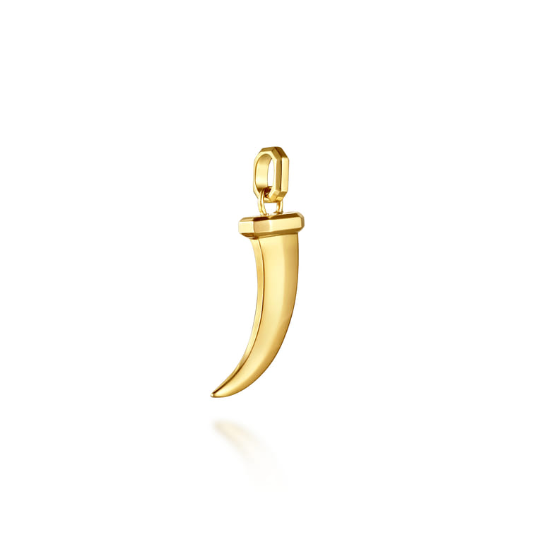 14K Yellow Gold Horn Pendant - Shot 2