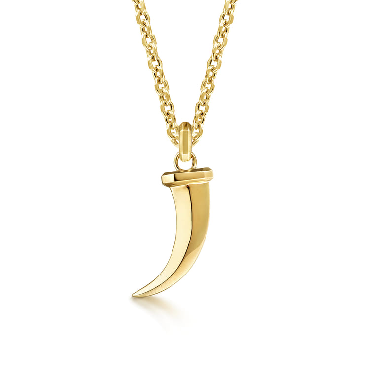 14K Yellow Gold Horn Pendant - Shot 3