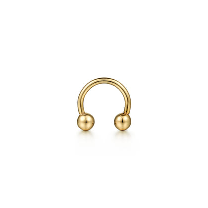 14K Yellow Gold Horseshoe Bar Single Earcuff