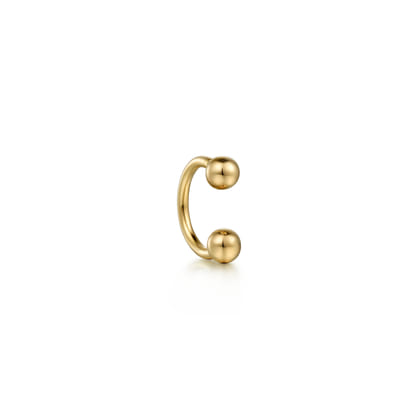 14K Yellow Gold Horseshoe Bar Single Earcuff