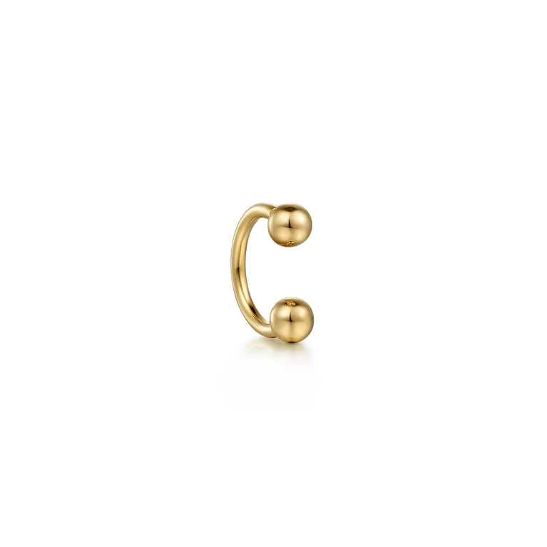 14K Yellow Gold Horseshoe Bar Single Earcuff - Shot 2