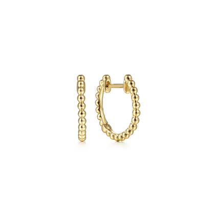 14K Yellow Gold Huggie Earrings-Bujukan