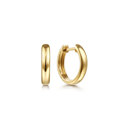 14K Yellow Gold Huggie Earrings