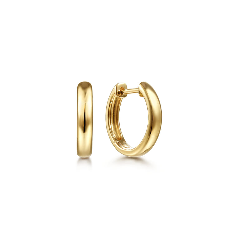 14K Yellow Gold Huggie Earrings - Shot 1