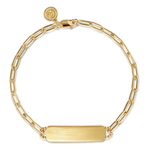 14K Yellow Gold ID Hollow Chain Bracelet
