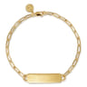 14K Yellow Gold ID Hollow Chain Bracelet