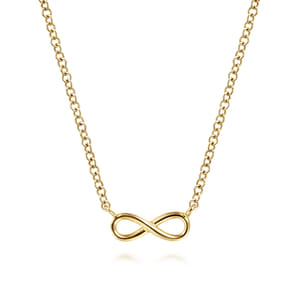 14K Yellow Gold Infinity Pendant Necklace