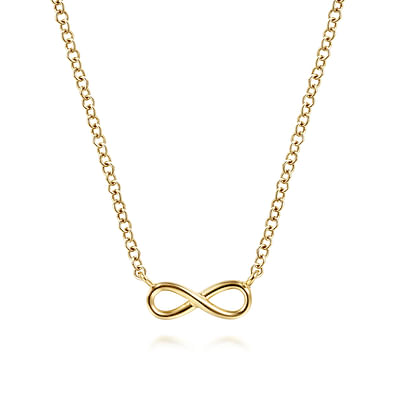 14K Yellow Gold Infinity Pendant Necklace