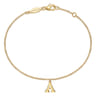 14K Yellow Gold Initial A Bracelet