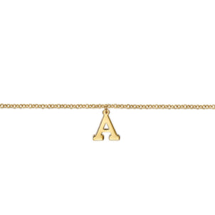 14K Yellow Gold Initial A Bracelet