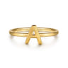 14K Yellow Gold Initial A Stackable Ring