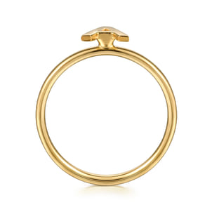 14K Yellow Gold Initial A Stackable Ring