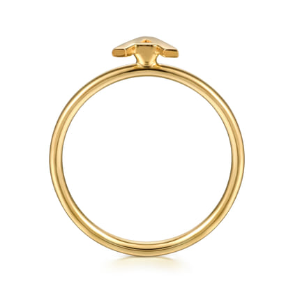 14K Yellow Gold Initial A Stackable Ring