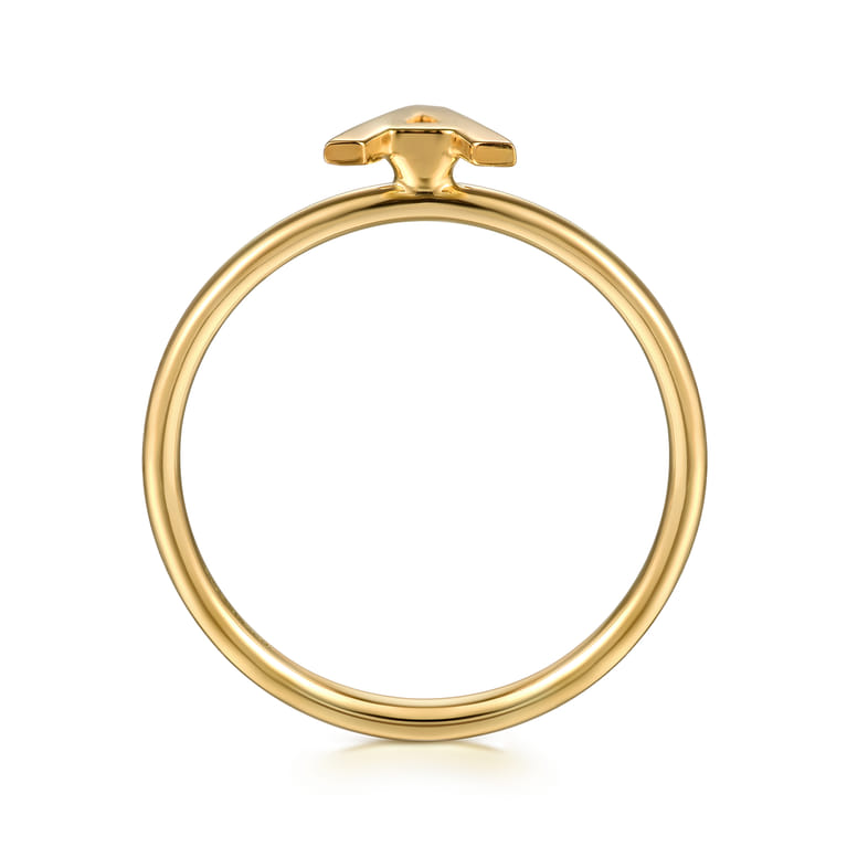 14K Yellow Gold Initial A Stackable Ring - Shot 2