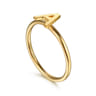 14K Yellow Gold Initial A Stackable Ring