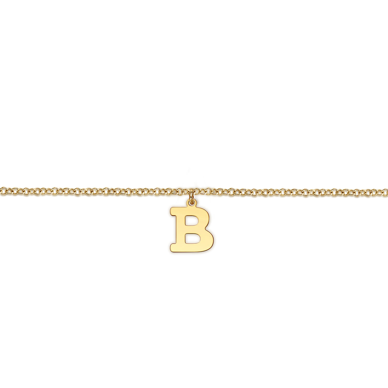 14K Yellow Gold Initial B Bracelet - Shot 2