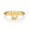 14K Yellow Gold Initial B Stackable Ring