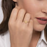 14K Yellow Gold Initial B Stackable Ring