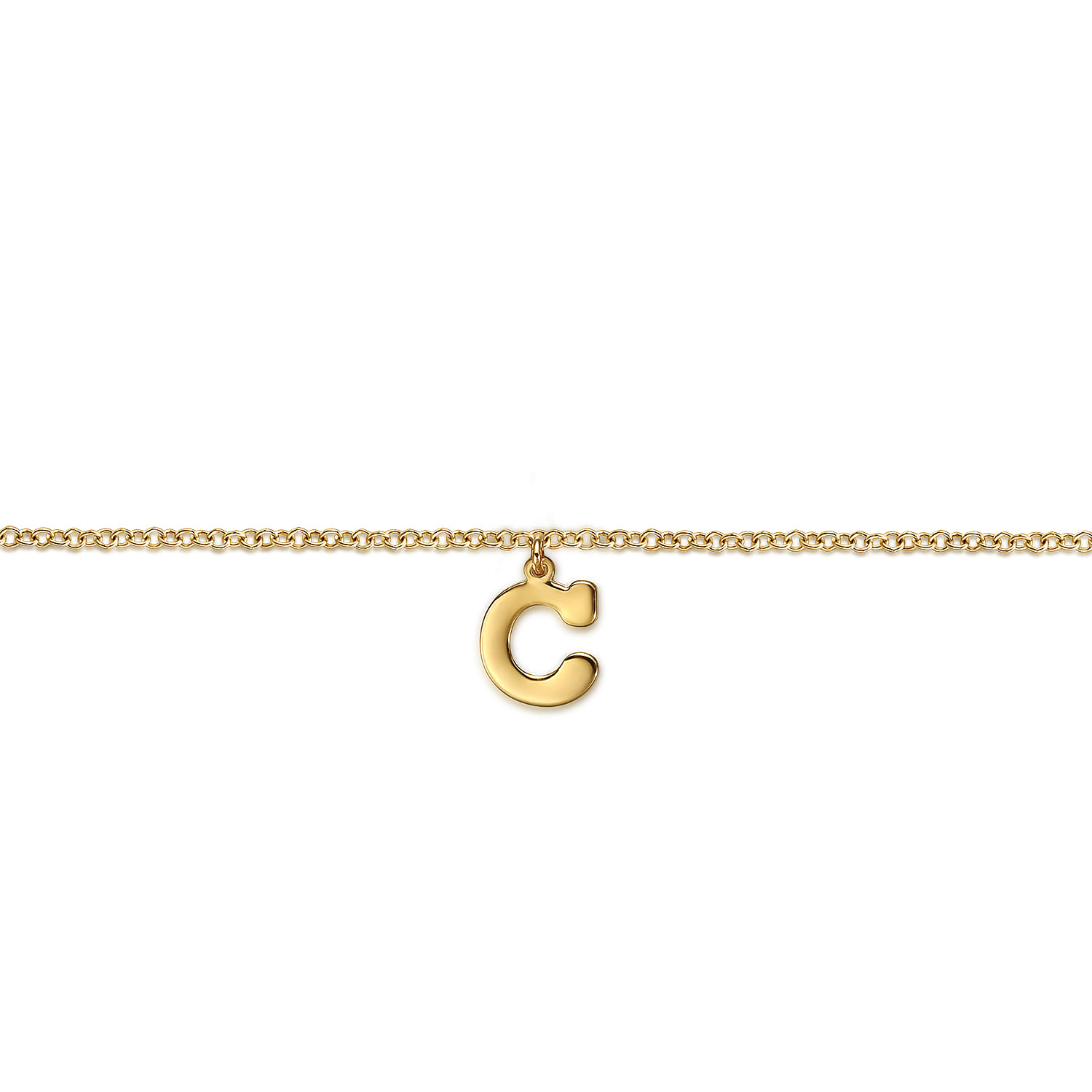 14K Yellow Gold Initial C Bracelet - Shot 2