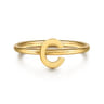 14K Yellow Gold Initial C Stackable Ring