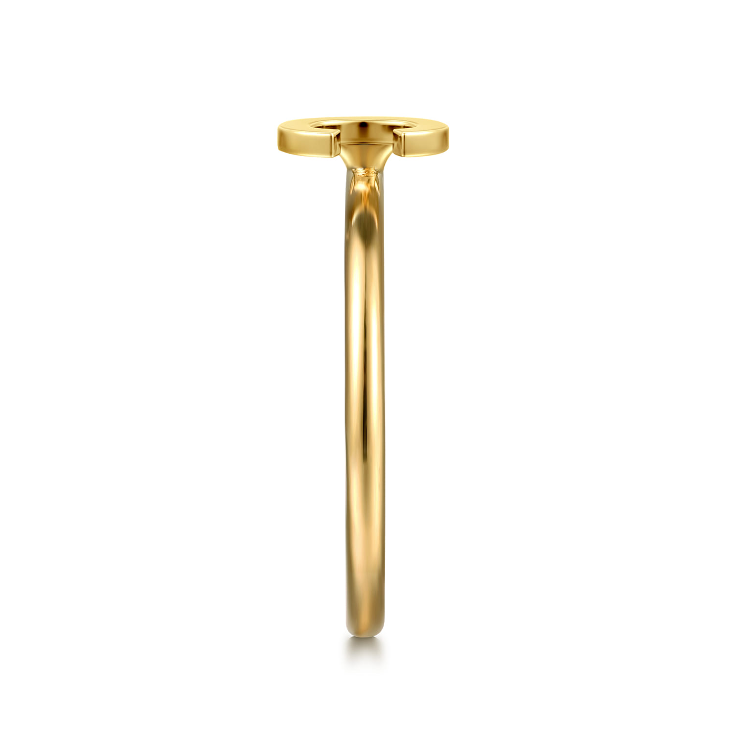14K Yellow Gold Initial C Stackable Ring - Shot 4