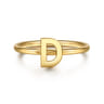 14K Yellow Gold Initial D Stackable Ring