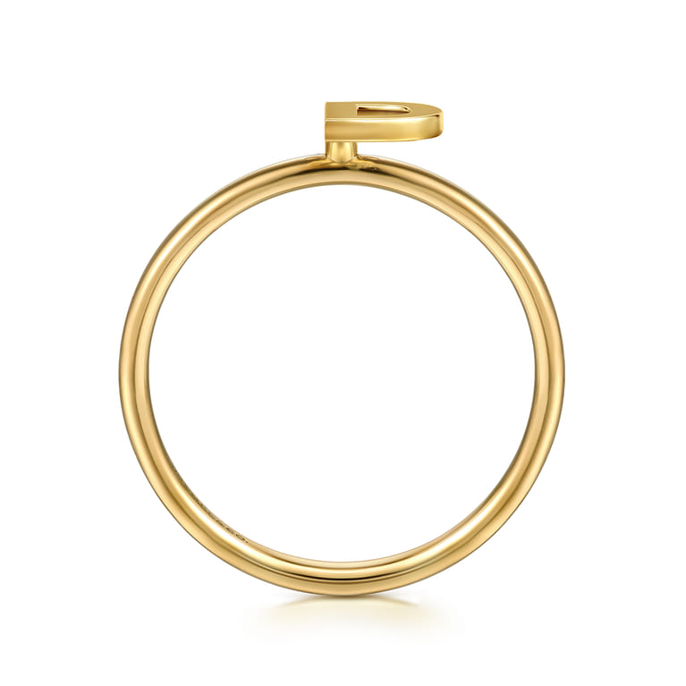 14K Yellow Gold Initial D Stackable Ring - Shot 2