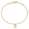 14K Yellow Gold Initial E Bracelet