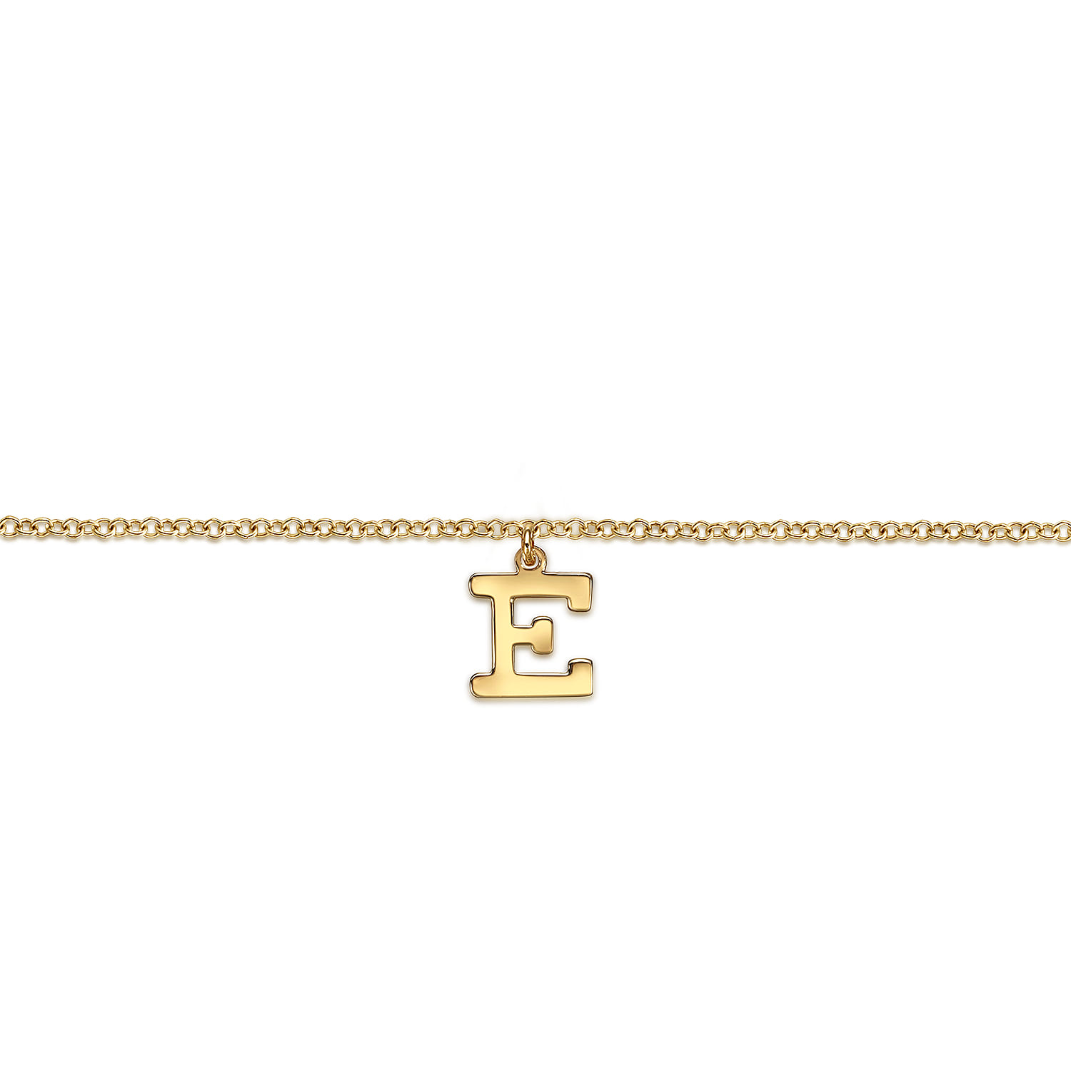 14K Yellow Gold Initial E Bracelet - Shot 2