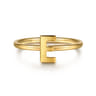 14K Yellow Gold Initial E Stackable Ring